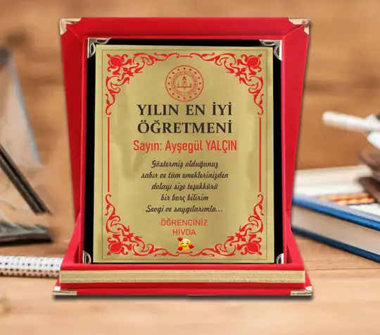 Öğretmen Plaketi – Kırmızı Kutu Tasarım - Üstün Baskı Merkezi