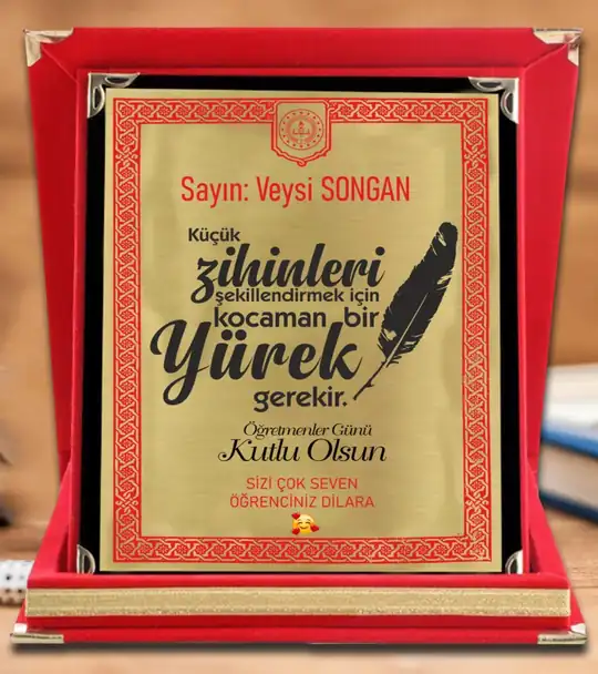 Öğretmen Plaketi – Kırmızı Kutu Tasarım - Üstün Baskı Merkezi