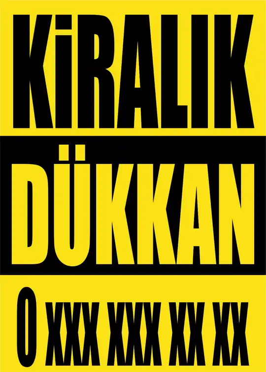  SAHİBİNDEN KİRALIK DÜKKAN  BRANDA AFİŞ 100X100 cm