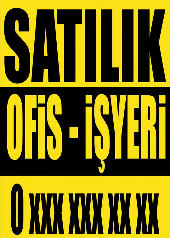 SAHİBİNDEN SATILIK OFİS İŞYERİ BRANDA AFİŞ 100X100 cm